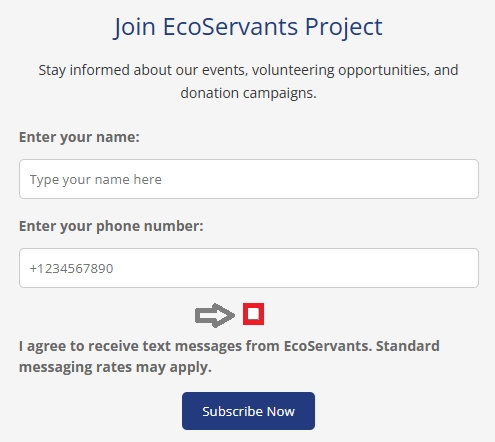 Consent opt-in checkbox highlighted